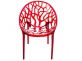 Krzesło sztaplowane z tworzywa sztucznego CRYSTAL kolor CZERWONY