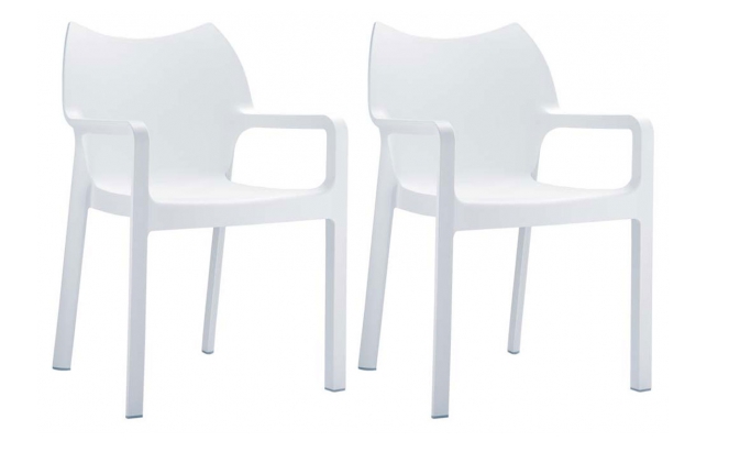 Zestaw  Krzesło sztaplowane DIVA białe