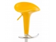  żółty hoker barowy Saddle noga srebrna siedzisko profilowane