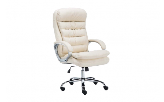 Fotel biurowy dyrektorski na kókach obrotowy skóra ekologiczna KREMOWA max obciążenie 235 kg Fotel biurowy dyrektorski na kókach obrotowy  ekologiczna max obciążenie 235 kg