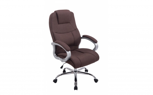 Fotel biurowy BIG Apoll na kółkach podłokietniki tapicerka materiałowa BRĄZOWA