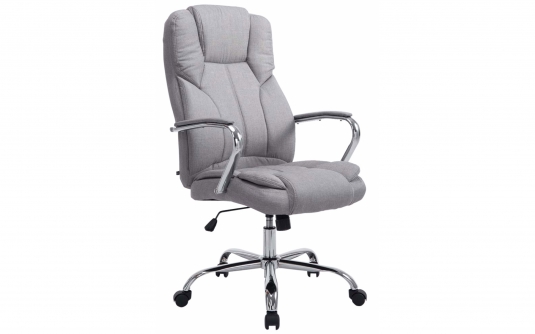 Szary fotel biurowy szefa do 210 kg obicie materiałowe  obrotowy