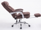 Rozkładany fotel biurowy TROY XL obrotowy podnóżek BRĄZOWY