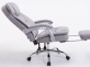 Rozkładany fotel biurowy TROY XL obrotowy podnóżek SZARY