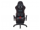 Fotel dla gracza masażer podgrzewany z podnóżkiem Turbo XFM czarno-brązowa tapicerkaowa