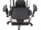 Fotel dla gracza masażer podgrzewany z podnóżkiem Turbo XFM czarno-biała tapicerka  ekologiczna