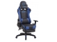 Fotel dla gracza masażer podgrzewany z podnóżkiem Turbo XFM czarno-niebieska tapicerka  ekologiczna