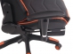 Fotel dla gracza masażer podgrzewany z podnóżkiem Turbo XFM czarno-pomarańczowa tapicerka  ekologiczna