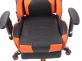 Fotel dla gracza masażer podgrzewany z podnóżkiem Turbo XFM czarno-pomarańczowa tapicerka  ekologiczna
