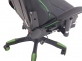 Fotel dla gracza masażer podgrzewany z podnóżkiem Turbo XFM czarno-zielona tapicerka  ekologiczna