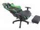 Fotel dla gracza masażer podgrzewany z podnóżkiem Turbo XFM czarno-zielona tapicerka  ekologiczna