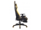 Fotel dla gracza masażer podgrzewany z podnóżkiem Turbo XFM czarno-żółta tapicerka  ekologiczna