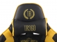 Fotel dla gracza masażer podgrzewany z podnóżkiem Turbo XFM czarno-żółta tapicerka  ekologiczna