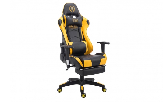 Fotel gamingowy z podnóżkiem Racing Turbo czarno-żółta