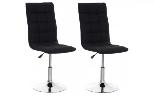 2x Krzesło czarne obiadowe podnoszone podstawa trąbkowa PEK