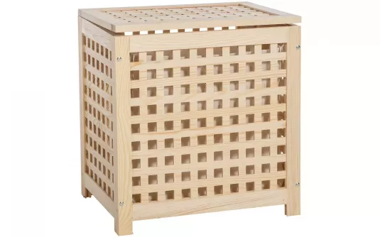 Kosz na pranie / pojemnik na pranie TENBY z drewna 55x39x52 cm