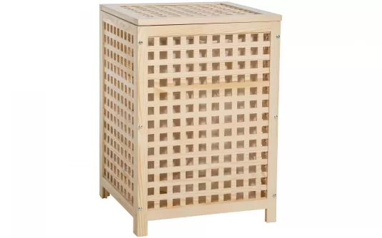Kosz na pranie / pojemnik na pranie MORTON z drewna 45x46x68 cm