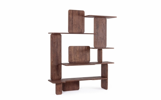 Regał-biurko NAYANA 180×50×220 – akacjowe meble wielofunkcyjne reagła z biurkiem