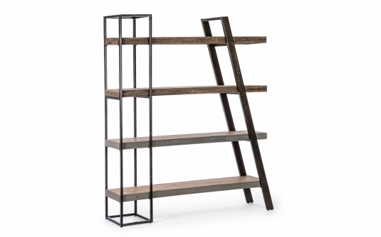 Regał MANCHESTER 150×35×180 – drewno i stal styl loft